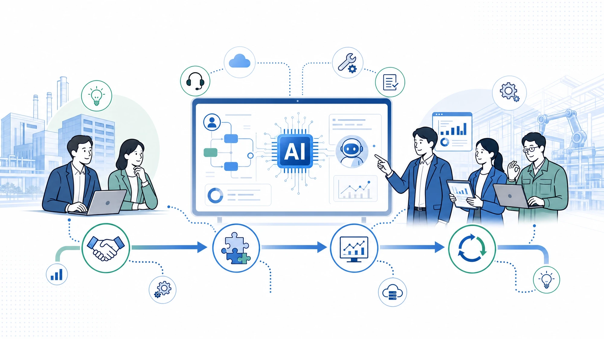 AI専門チームが貴社のAI部門として伴走するイメージ図